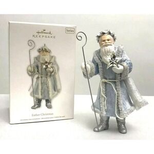 Hallmark Keepsake Ornament Father Christmas Ninth in Series Silver White 2012